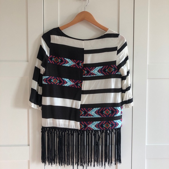 Anthropologie Embroidered Fringe Top - Picture 5 of 5